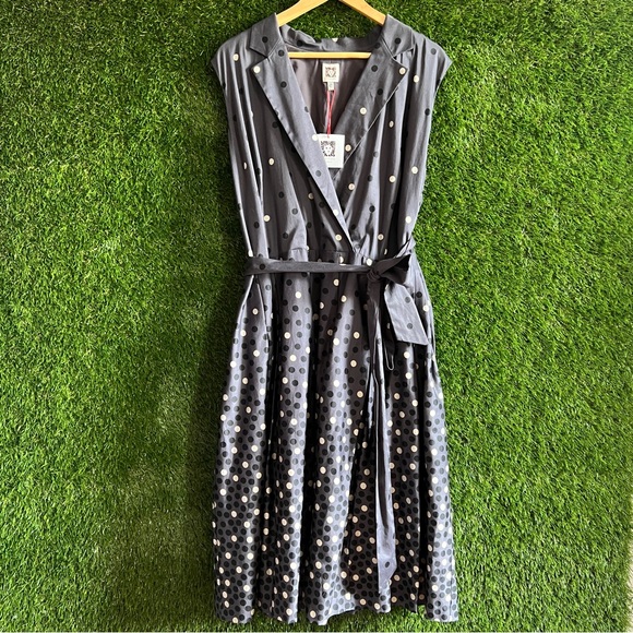 NWT Anne Klein Polka Dot Sleeveless Shirt Dress - Picture 1 of 9
